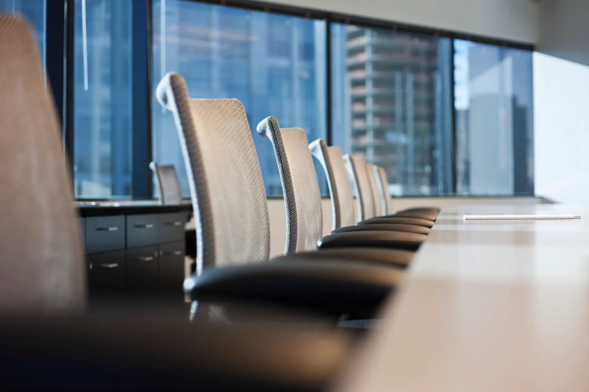 bellevue, washington, usa,table and chairs in urban conference room